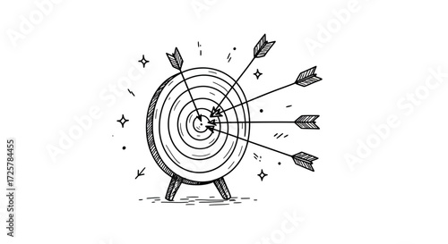 Target with arrows in bullseye