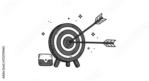 Target with Arrows and Wallet