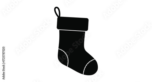A simple black christmas stocking illustration a festive holiday decoration silhouette