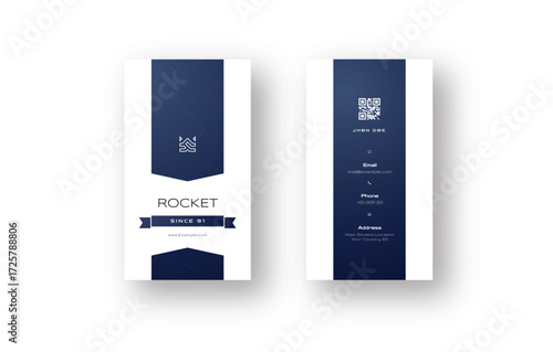 Professional Business Card Template with QR Code and Clean Style