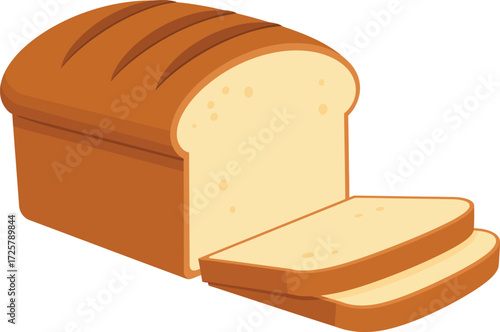 Delicious sliced loaf of white bread freshly baked and ready to eat food photography and bakery ingredient visuals isolated on transparent background