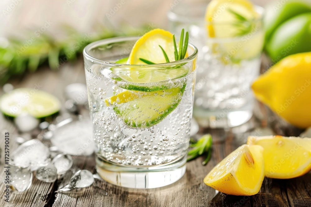 Fototapeta premium Gin alcoholic beverage at the bar