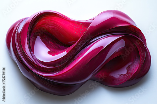 Abstract Burgundy Brushstroke Twirling Like a Modern Sculpture