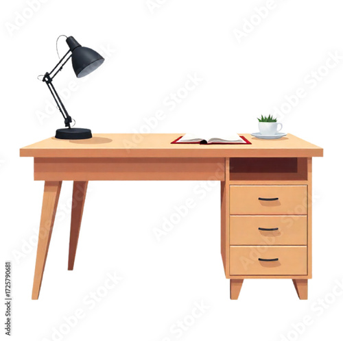 desk lamp and table