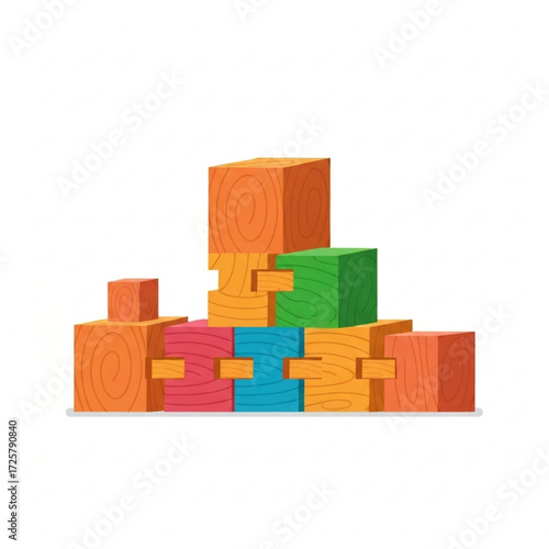 Wooden Blocks A Colorful Construction Set for Creativity and Building Fun