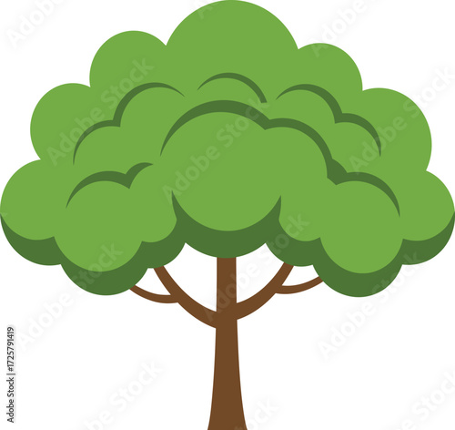 Stylized green tree symbolizing nature growth and environment healthy ecosystem natural beauty organic life plant isolated on transparent background