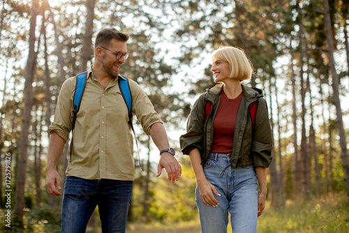 Couple enjoying a sunny wal...