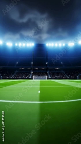 football field with a goal