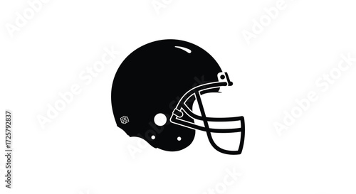 American football helmet isolated on a white background a stark silhouette