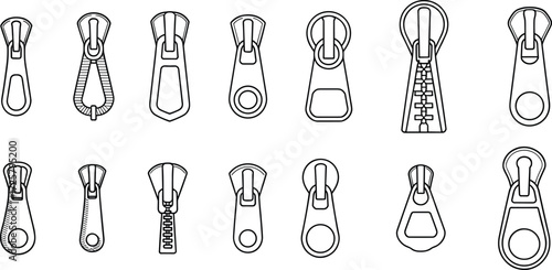 Zipper sliders, zipper pullers, zipper hardware, fashion accessories, garment components, sewing supplies, zipper design, clothing fasteners,