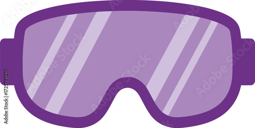 Purple ski goggles for winter sports and snowboarding protection stylish eyewear for cold weather adventures isolated on transparent background