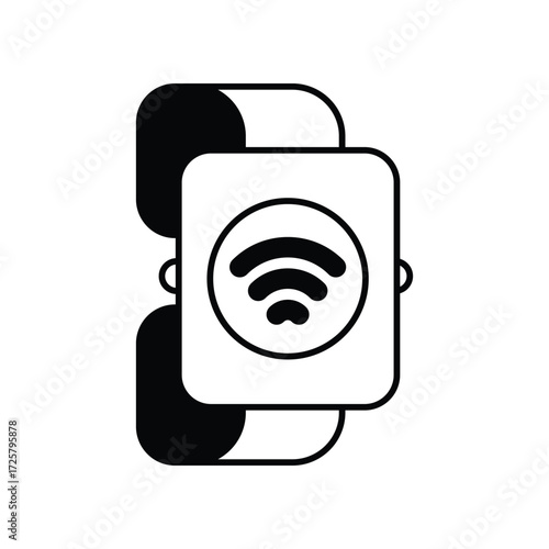 Smartwatch icon with white background vector stock illustration