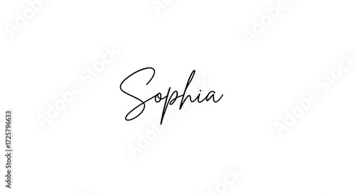 A Stylized Artistic Signature Design Featuring the Name Sophia with a Transparent Background