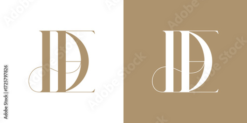 DE Logo Vector Illustration , Initial Logo for Brand Company