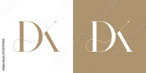 DK Logo Vector Illustration , Initial Logo for Brand Company