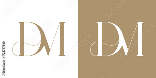 DM Logo Vector Illustration , Initial Logo for Brand Company