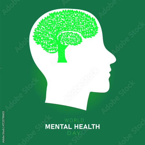 World Mental Health day vector illustration.