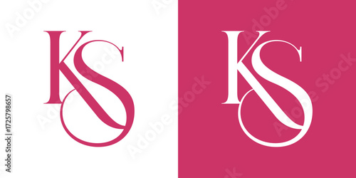 KS Letter Abstract Logo Vector , Initial Logo Element