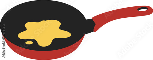 Frying pan with fried egg cooking breakfast kitchenware cooking utensil food preparation home cooking kitchen gadget isolated on transparent background
