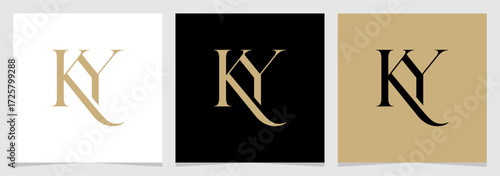 KY Letter Monogram Logo Design Vector , Initial Logo for Brand Company