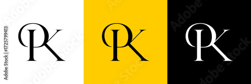 PK Letter Abstract Logo Design Vector , Initial Logo for Brand Company , Vector Illustration