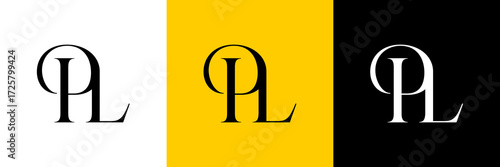 PL Letter Abstract Logo Design Vector , Initial Logo for Brand Company , Vector Illustration