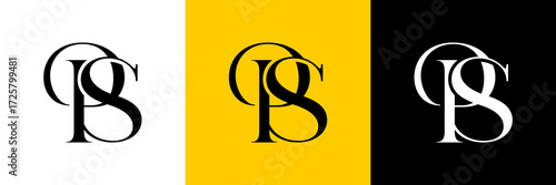 PS Letter Abstract Logo Design Vector , Initial Logo for Brand Company , Vector Illustration