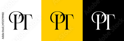 PT Letter Abstract Logo Design Vector , Initial Logo for Brand Company , Vector Illustration