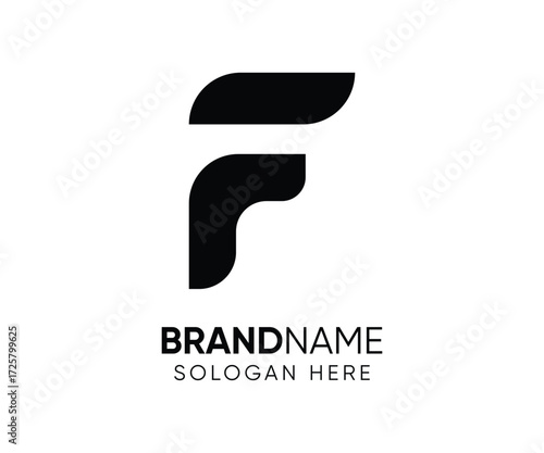 Initial letter F with Falcon logo design vector
