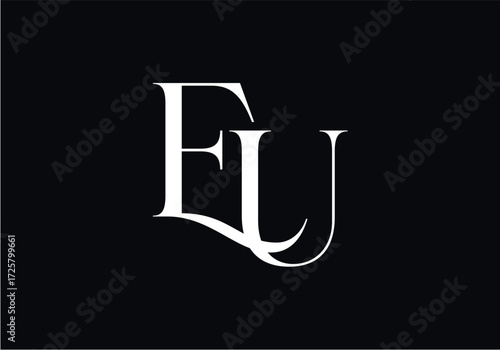 EU Letter Monogram Logo for Brand , Initial Logo Design Vector Illustration