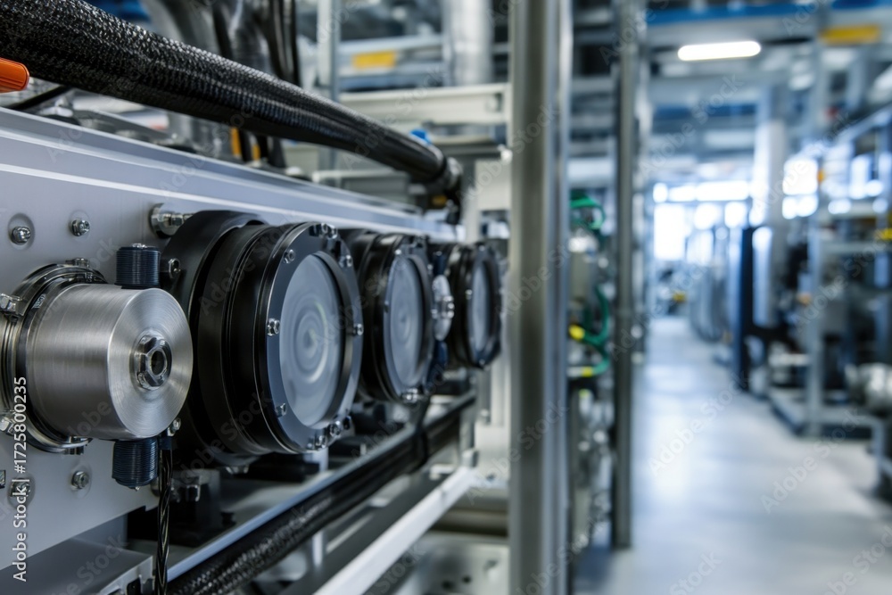 Fototapeta premium Industrial machinery highlighting precision engineering and advanced manufacturing tech