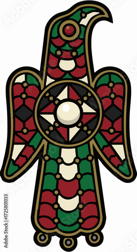 Gothic and Visigothic style eagle design, pin, logo