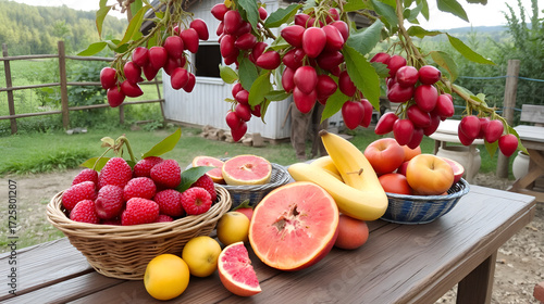Sweet fruit at grandma's in the countryside
