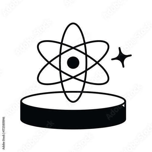 Quantum Computing icon with white background vector stock illustration