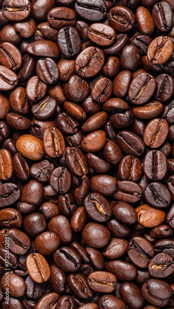 Fototapeta premium Close-up view of many coffee beans (1)