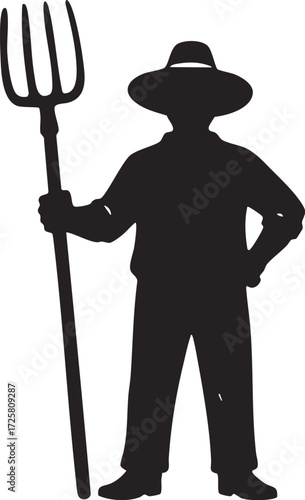 simple farmer cartoon character illustration 
