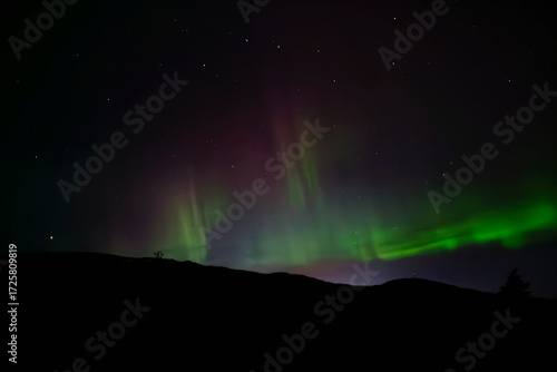Aurora Borealis, the northern lights, a celestial spectacle in northern Norway beyond the Arctic Circle