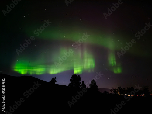 Aurora Borealis, the northern lights, a celestial spectacle in northern Norway beyond the Arctic Circle