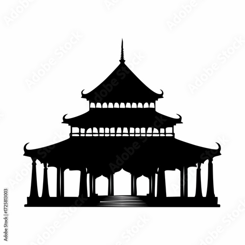Historic Temple Silhouette
