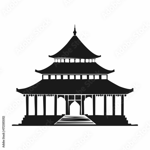Historic Temple Silhouette
