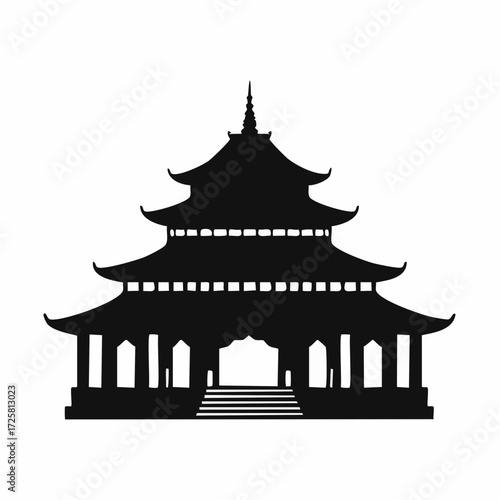 Historic Temple Silhouette