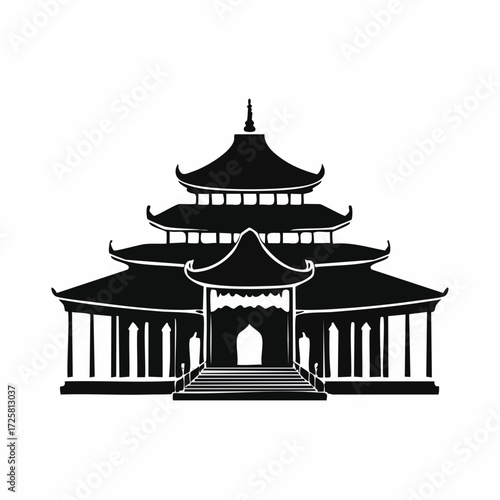 Historic Temple Silhouette