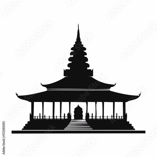 Historic Temple Silhouette