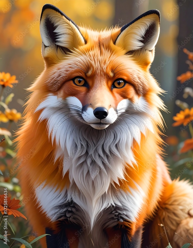 Naklejka premium Fox portrait in autumn