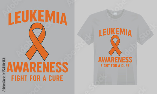 Show your support for leukemia awareness with this inspiring t-shirt design. Featuring a bold and vibrant awareness ribbon intertwined with empowering messages, this shirt symbolizes hope, strength, a