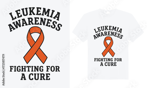 Show your support for leukemia awareness with this inspiring t-shirt design. Featuring a bold and vibrant awareness ribbon intertwined with empowering messages, this shirt symbolizes hope, strength, a