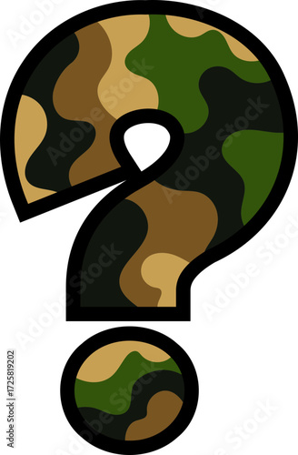 Camouflage Letter question mark - Military Pattern Typography 