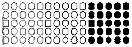 Ramadan icon frame shape set. Islamic icons suitable for various designs. Islamic vector of door arch or window. Arab frame set. Islamic arabesque pattern.