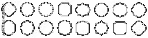 Ramadan icon frame shape set. Islamic icons suitable for various designs.
