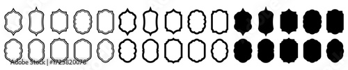 Ramadan icon frame shape set. Suitable Islamic icons showing Islamic shaped windows and door frames.